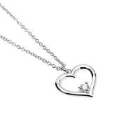 Mabina Girocollo con cuore e diamante lab-grown 553918